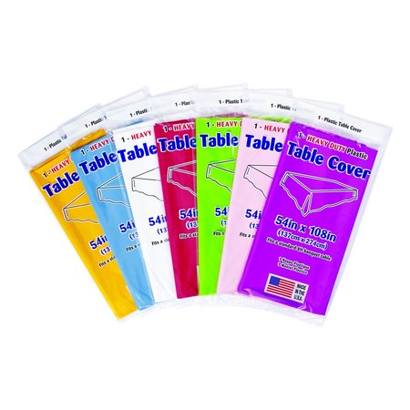 Diamond Visions Assorted Plastic Disposable Tablecloth 54 in. 108 in. TL-ASTTC